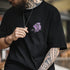 Vintage Indian Print T-Shirt – Black Cotton Loose Fit Summer Tee